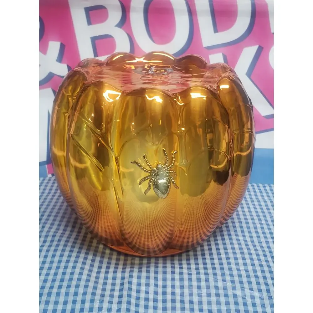 BBW Pumpkin Skull Large 3 Wick Candle Holder / Pedestal Home Fragrance Decor